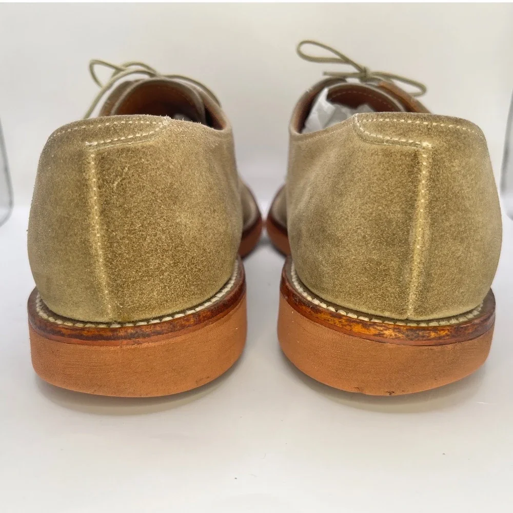 LL‎ Bean Mens Oxford Lace Up Suede Tan Leather Sole Dress Shoes Size 8.5 B